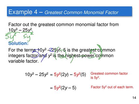 Example Of Common Monomial Factor With Solution
