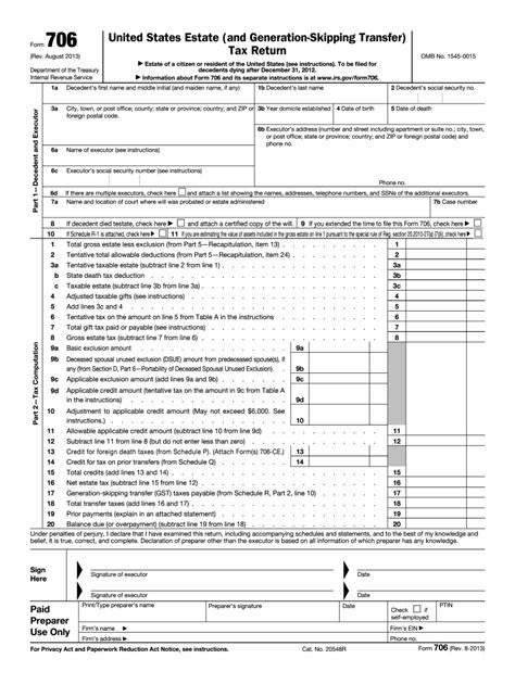 example of completed form 706
