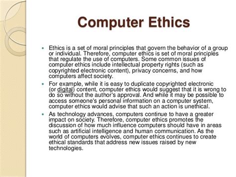 example of computer ethics