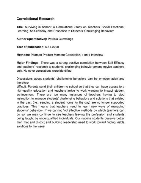 example of correlational quantitative research title