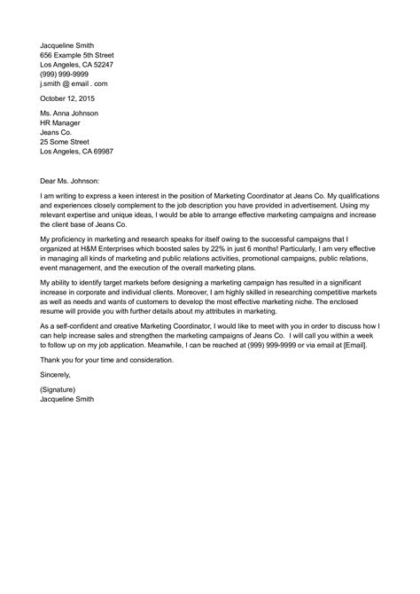 example of cover letter for immersion