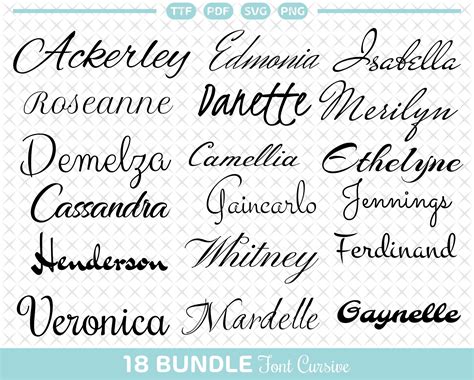 example of cursive font