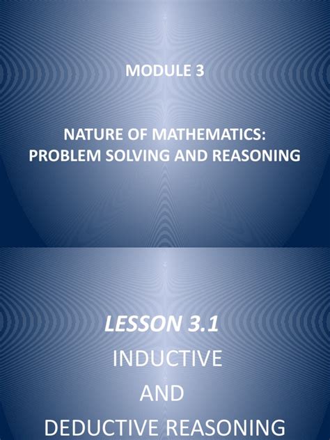 example of deductive reasoning in mathematics in the modern world