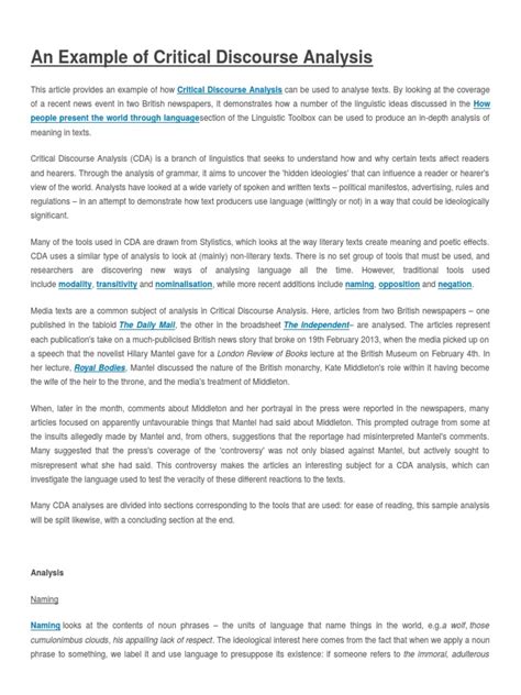 example of discourse analysis pdf