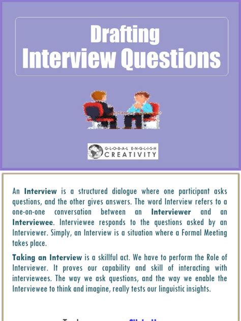 Example Of Drafting Interview Questions