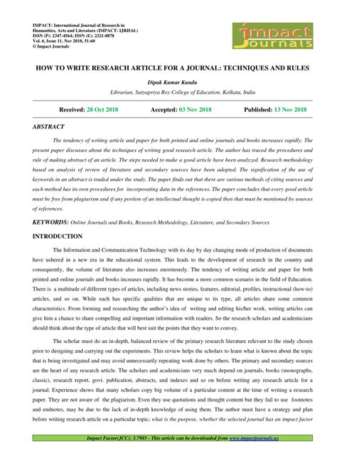 Example Of Electronic Journal Article