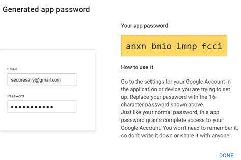 example of email password for gmail