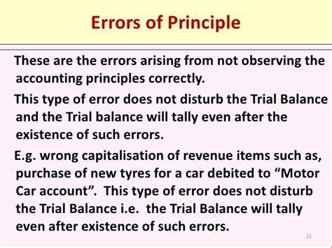 example of error of principle in trial balance