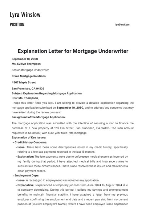 How to Write a Letter of Explanation Template & Examples United