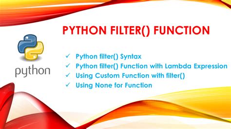Example Of Filter Function In Python