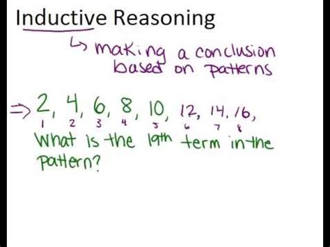 example of inductive reasoning in maths with answers