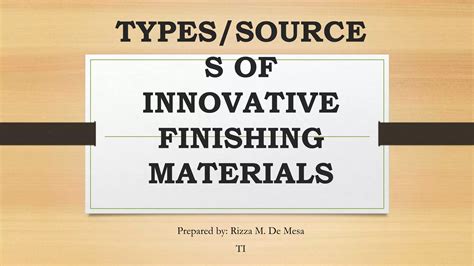 Example Of Innovative Finishing Materials