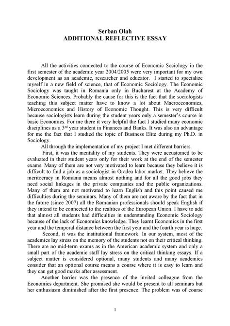 example of introduction in making reflection paper