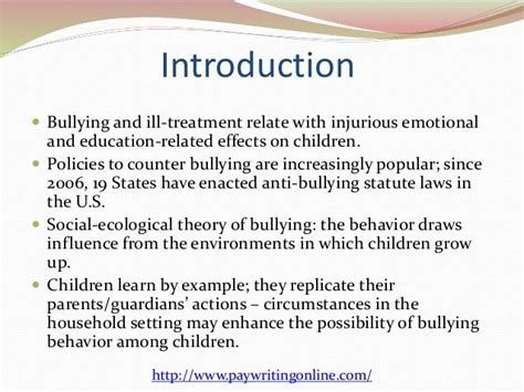 example of introduction in research about bullying