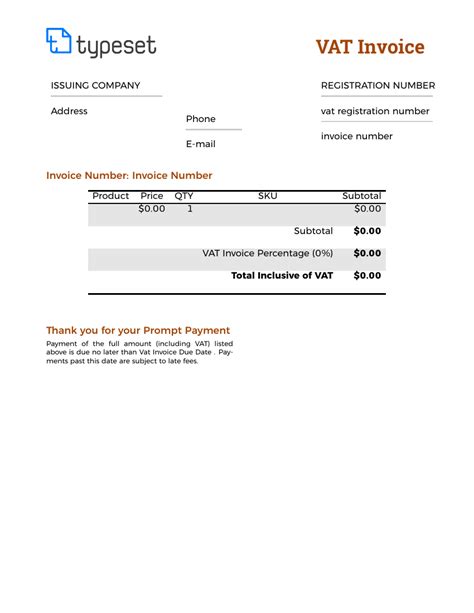 Example Of Invoice With Vat