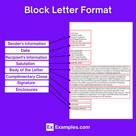 example of letter in block format