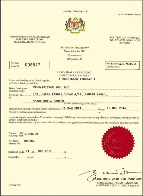 example of licensing company in malaysia