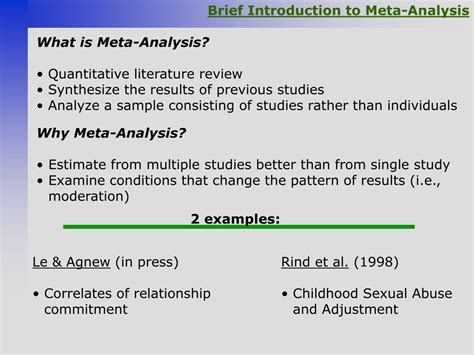 Example Of Meta Analysis Study