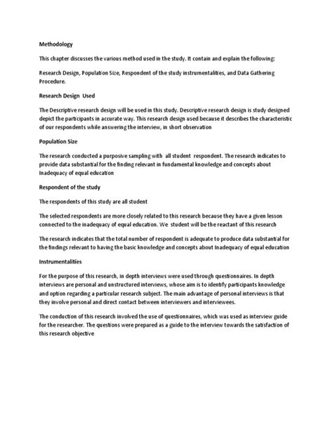 example of methodology and timeline in concept paper