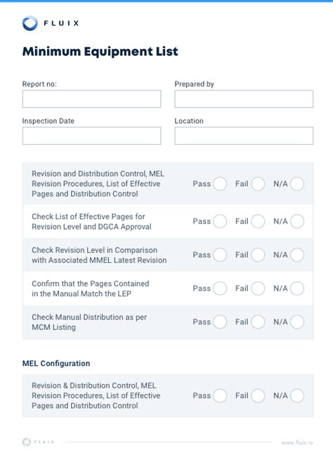 Example Of Minimum Equipment List
