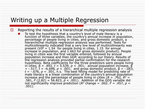 example of multiple regression analysis write up