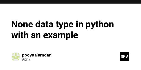 example of none data type in python