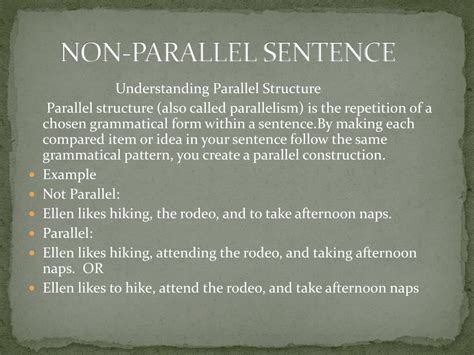 example of not parallel sentence