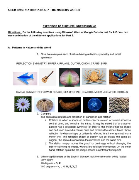example of patterns in mathematics in modern world