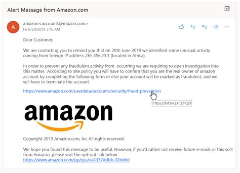 example of phishing email