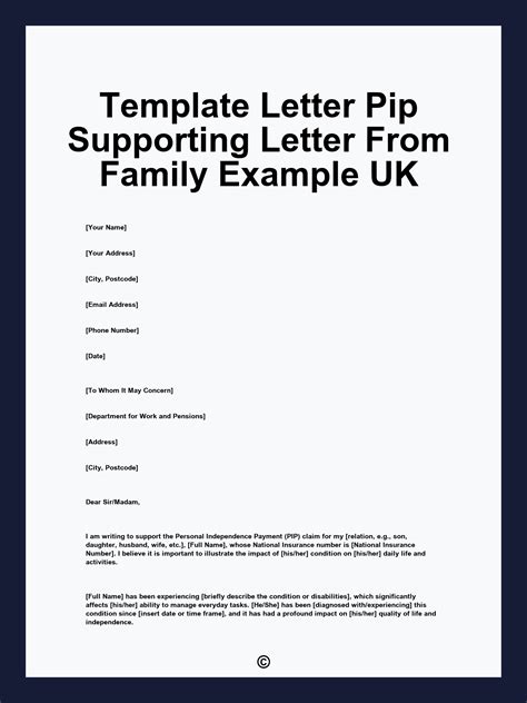 example of pip supporting letter
