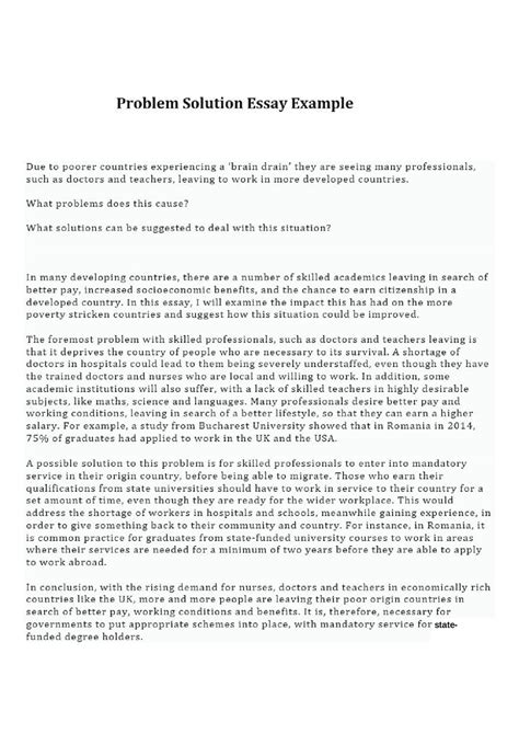 example of problem solution essay
