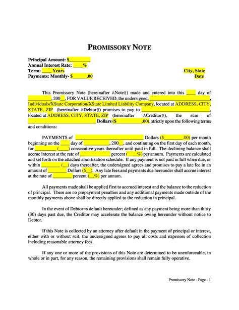 Example Of Promissory Note With Solution