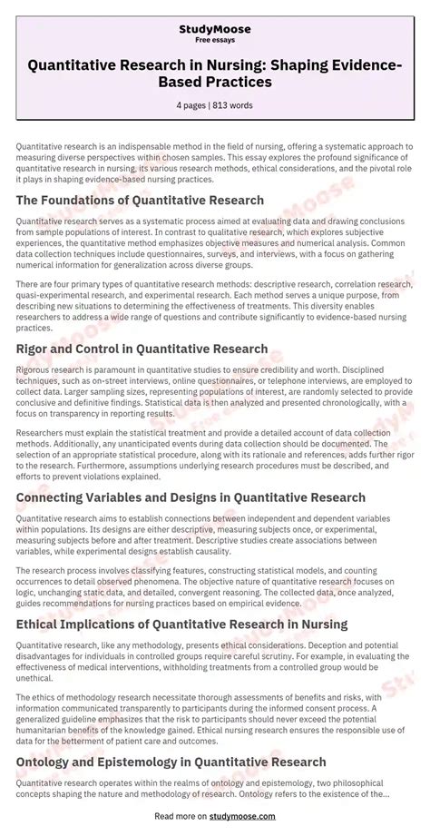 example of quantitative research in nursing
