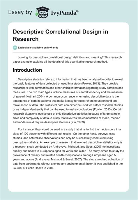 example of research design descriptive correlational