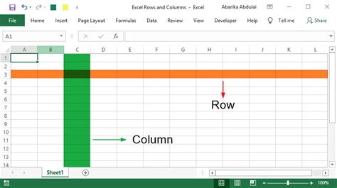 Example Of Row And Column In Excel