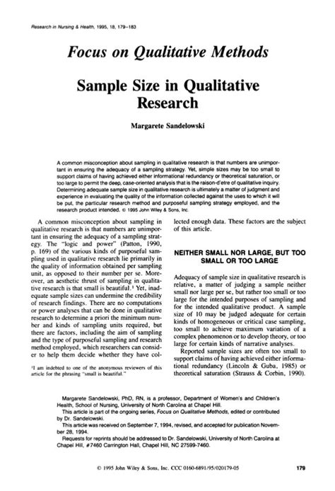 example of sample size in qualitative research