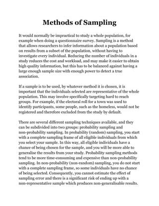 example of sampling procedure in research paper