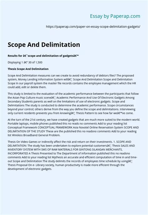 example of scope and delimitation in research proposal