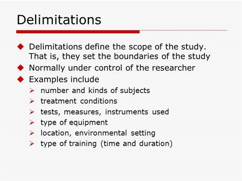 example of scope and delimitation of the study in research