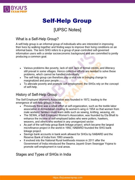 example of self help groups in india upsc