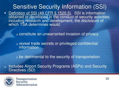 example of sensitive security information ssi is in ship