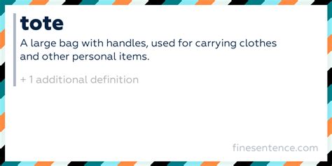 Example Of Sentence Tote