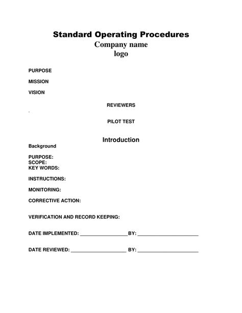 example of standard operating procedure pdf