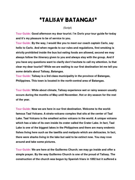 example of tour guide script