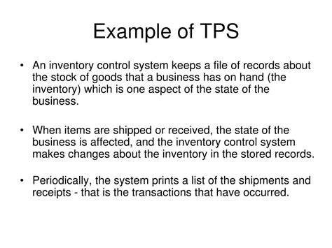 example of tps system