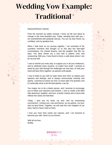 Example Of Traditional Wedding Vows