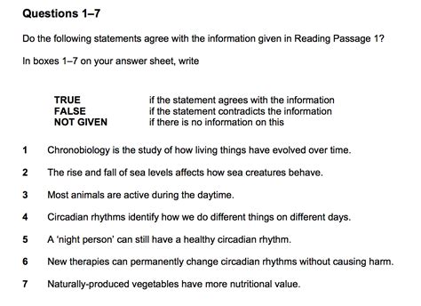 example of true or false questions