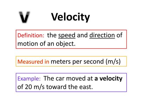 example of velocity in physics class 9
