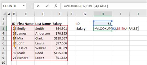 example of vlookup formula in excel
