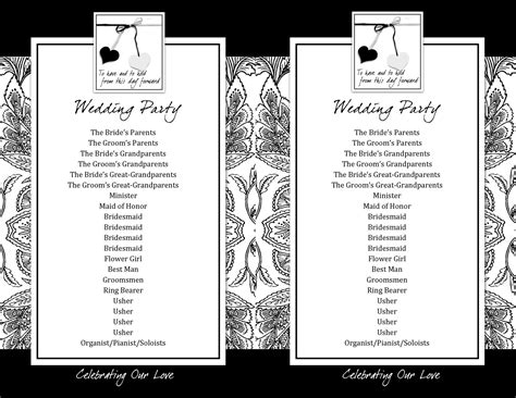 example of wedding program flow